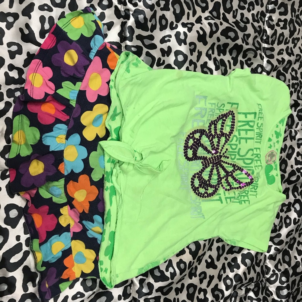 Skirt with matching green shirt